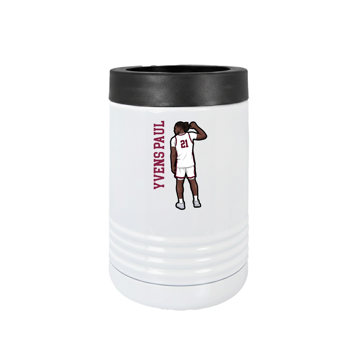 Beverage Holder — Name Vertical in White