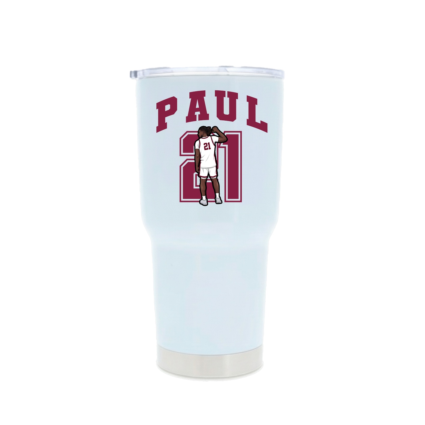 30oz Stainless Steel Tumbler — Number in White