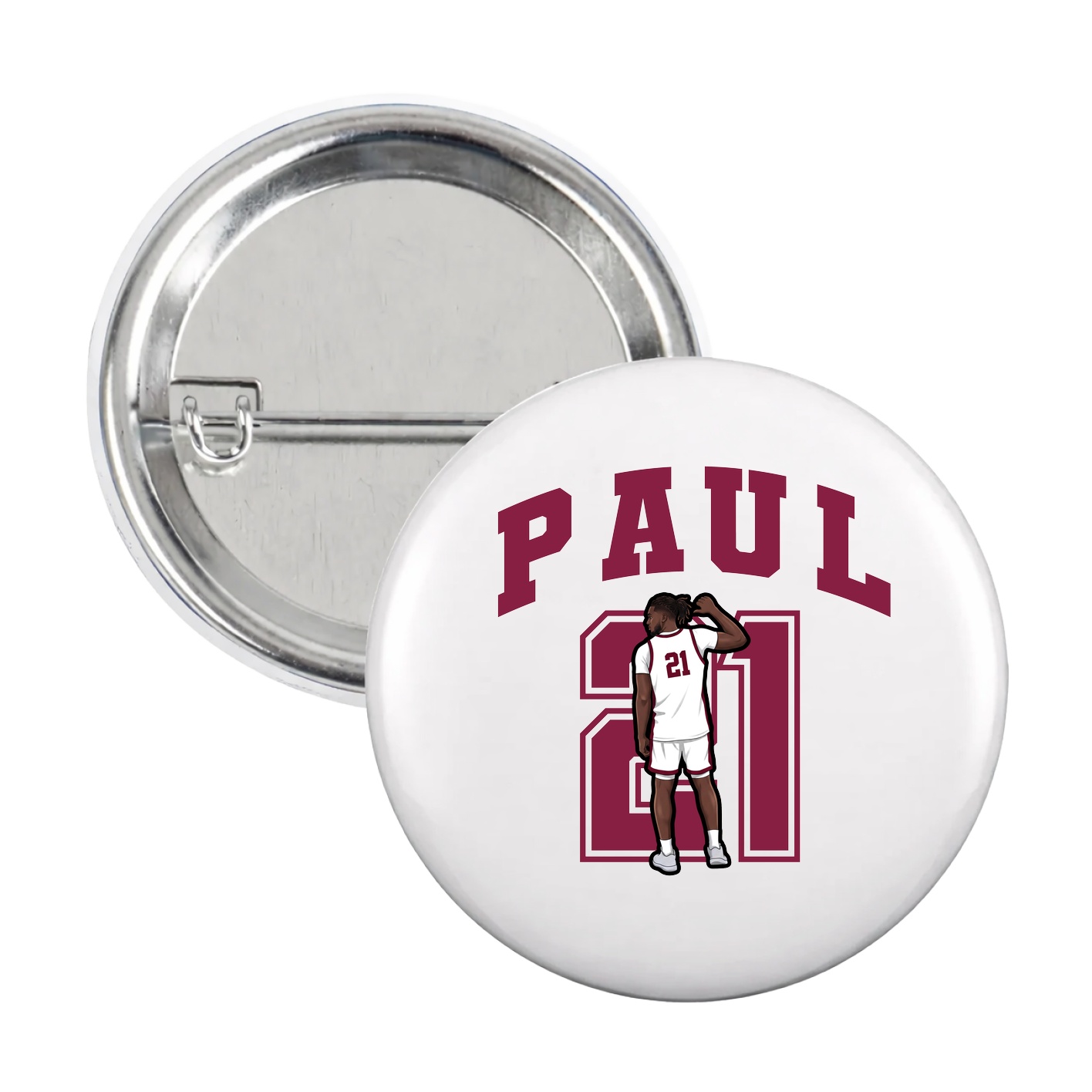 Game Day Button — Number in White