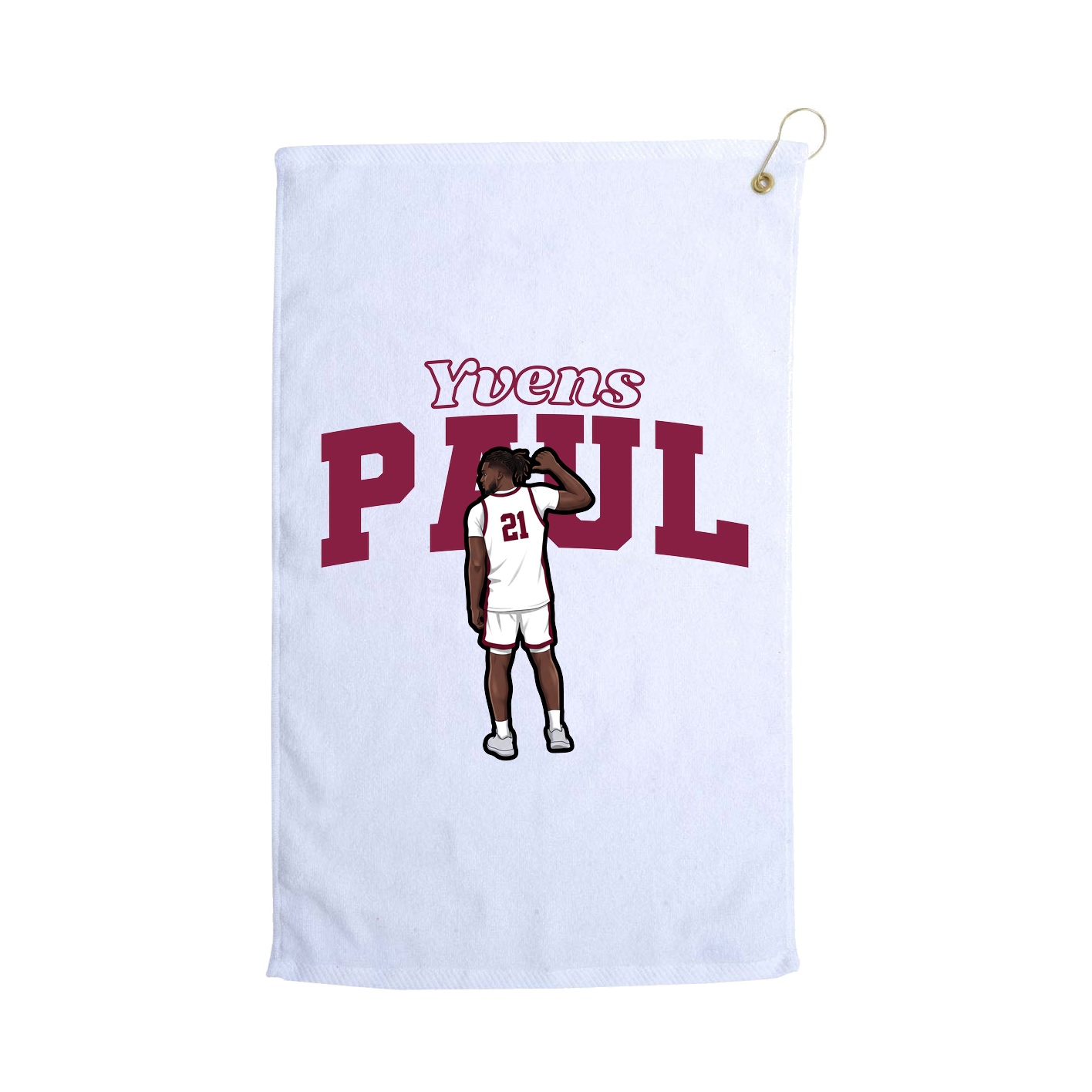 Golf Towel — Name Arch in White