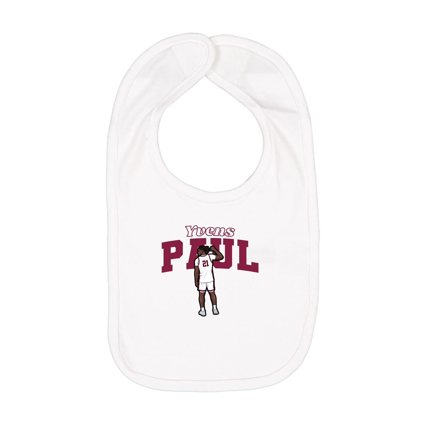 Infant Bib — Name Arch in White