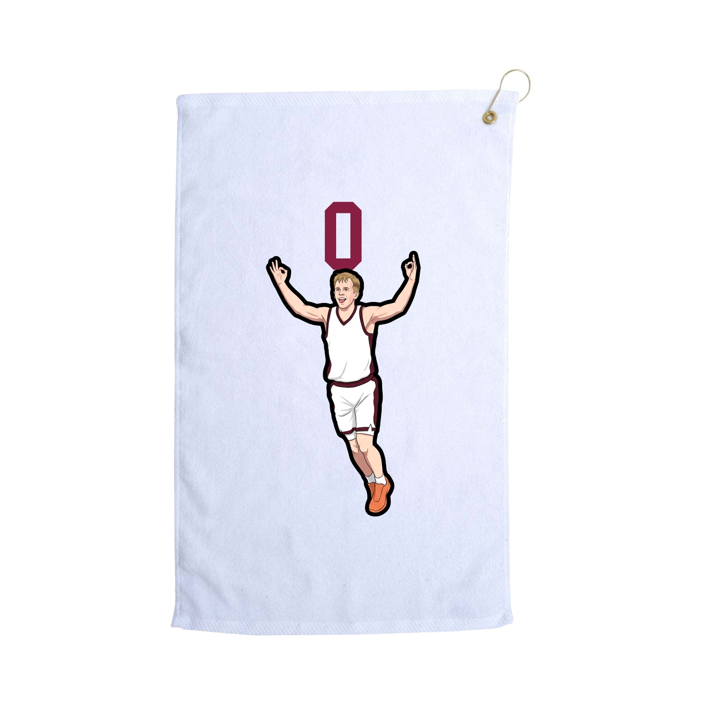 Golf Towel — Number Top in White
