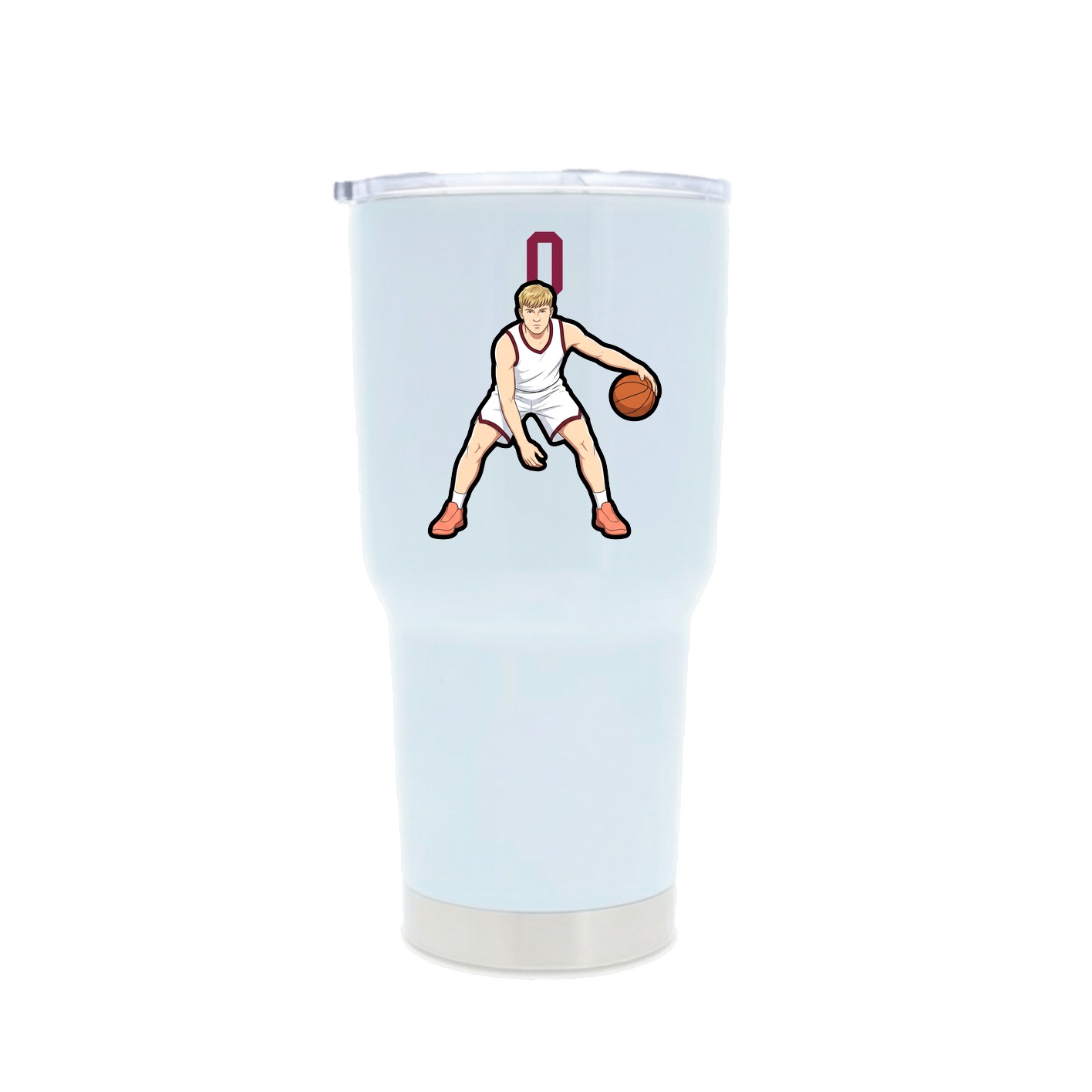 30oz Stainless Steel Tumbler — Number Top in White