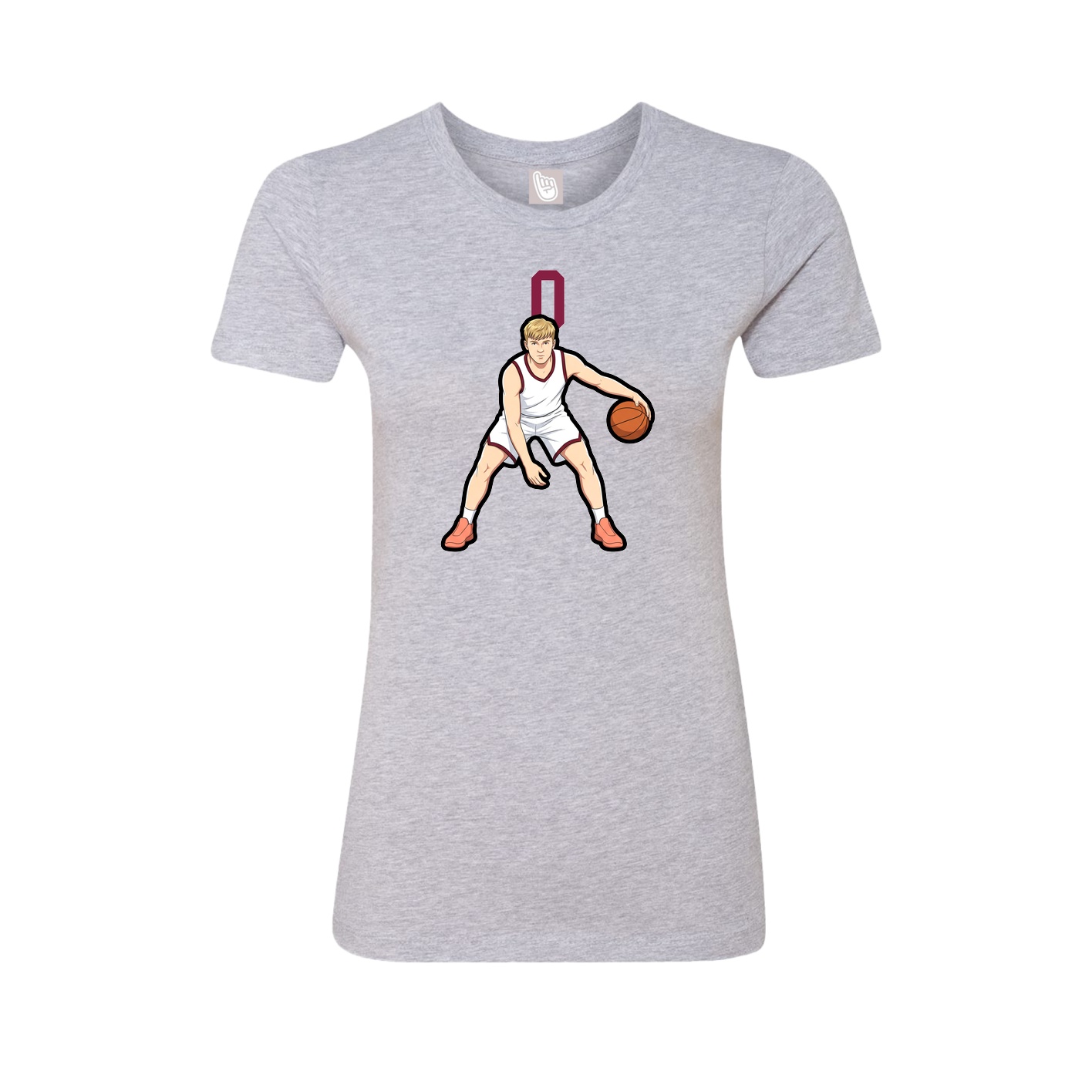 Fitted Women's Tee — Number Top in Grey