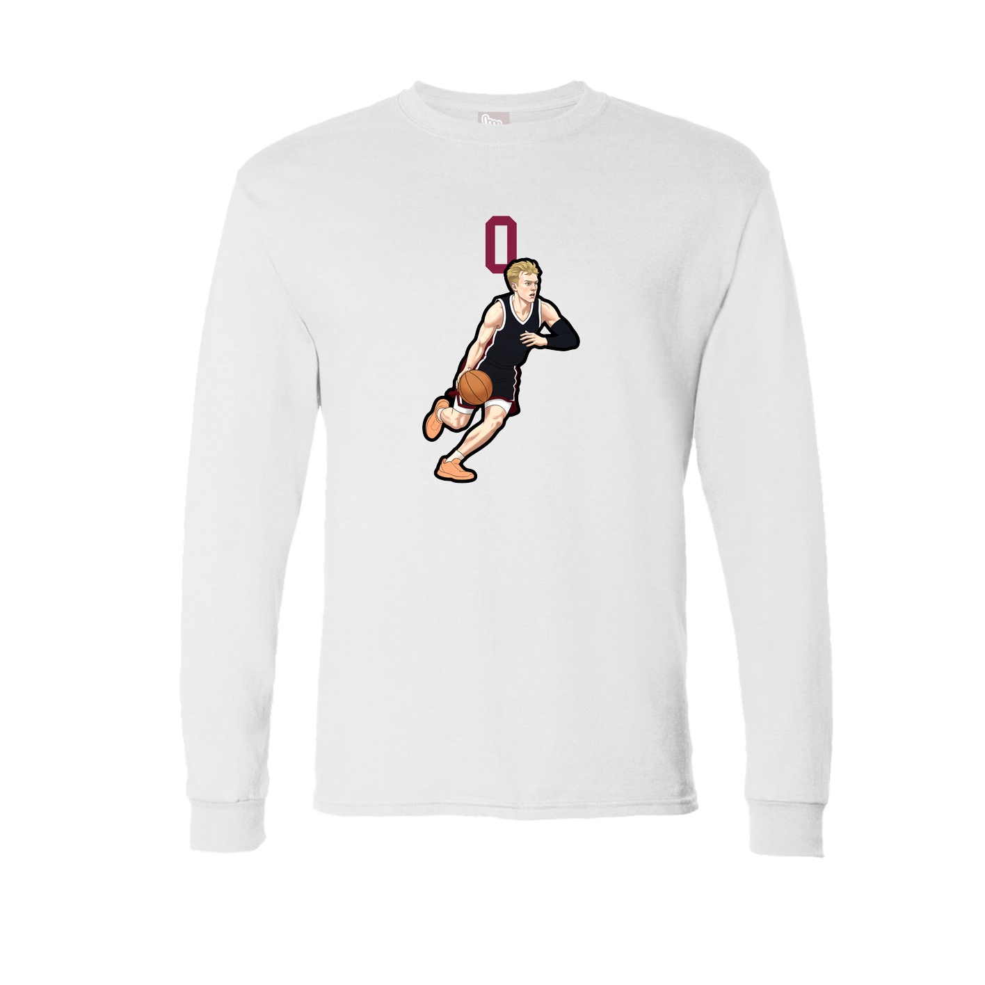 Long Sleeve Tee — Number Top in White