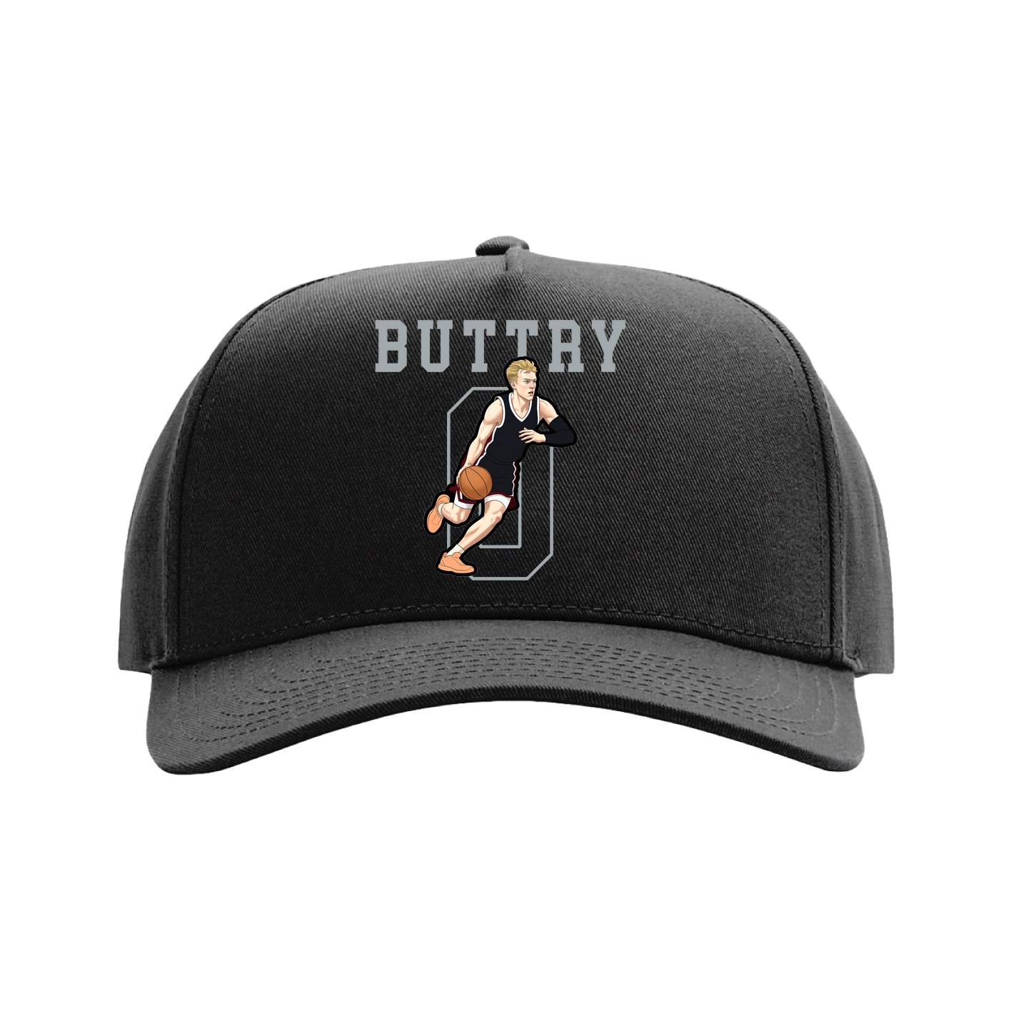 Full Fabric Five-Panel Champ Cap — Shirsey in Black