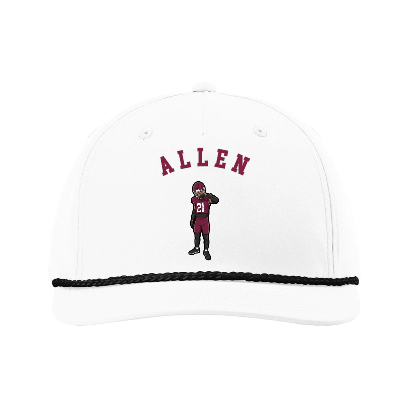 Five-Panel Classic Rope Cap — Shirsey Arch in White