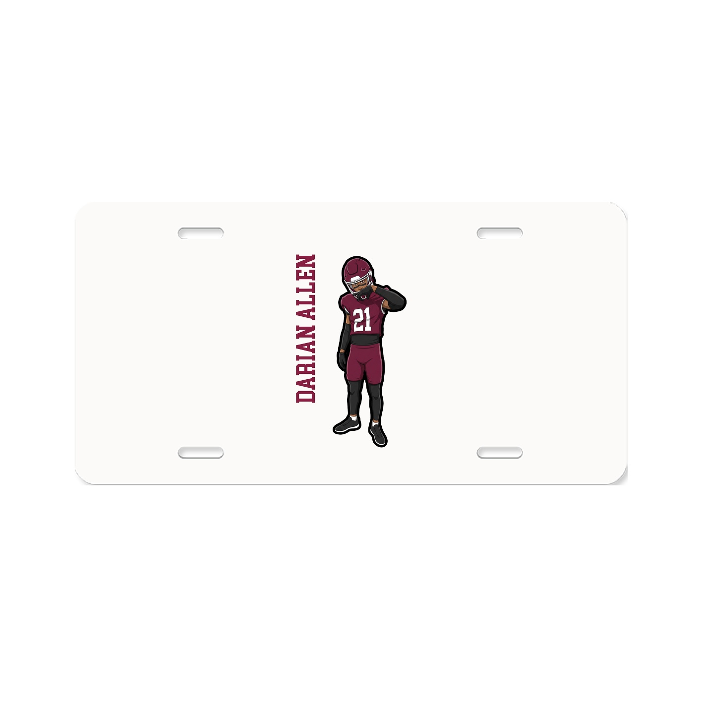 License Plate — Name Vertical in Classic