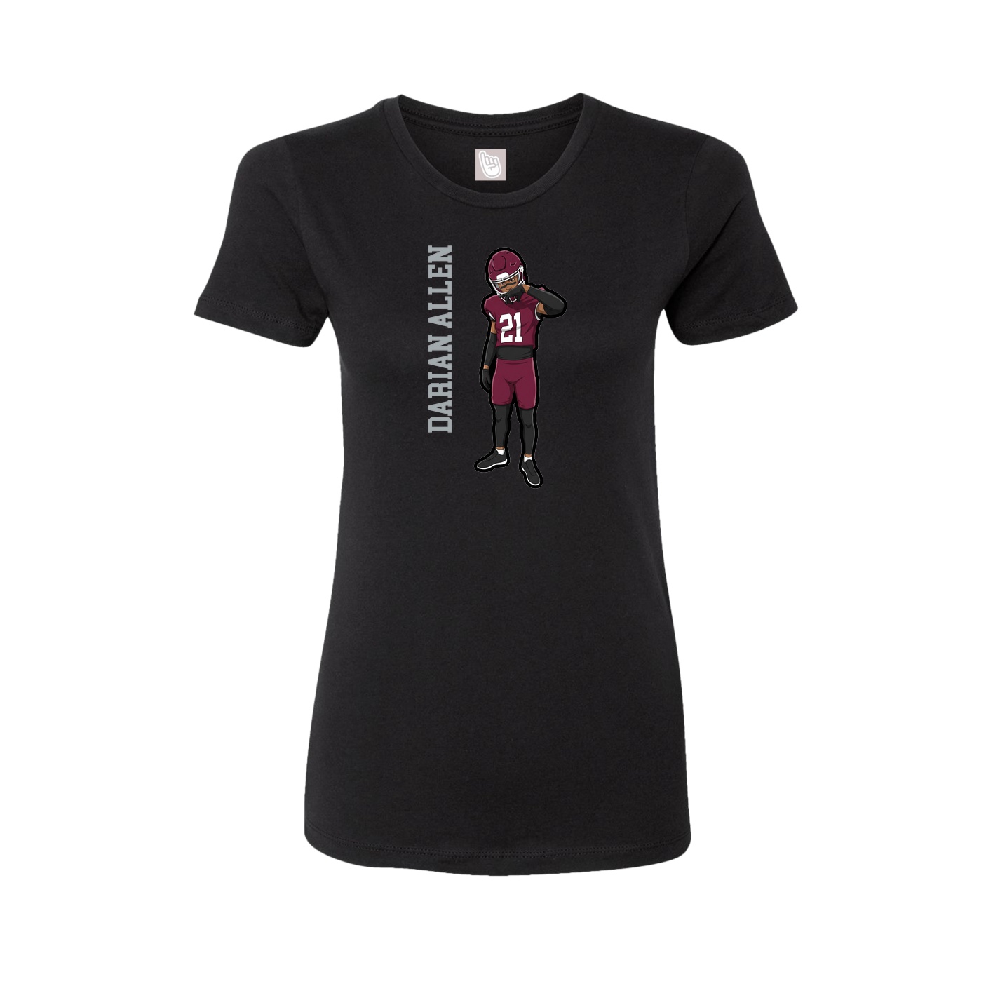 Fitted Women's Tee — Name Vertical in Black