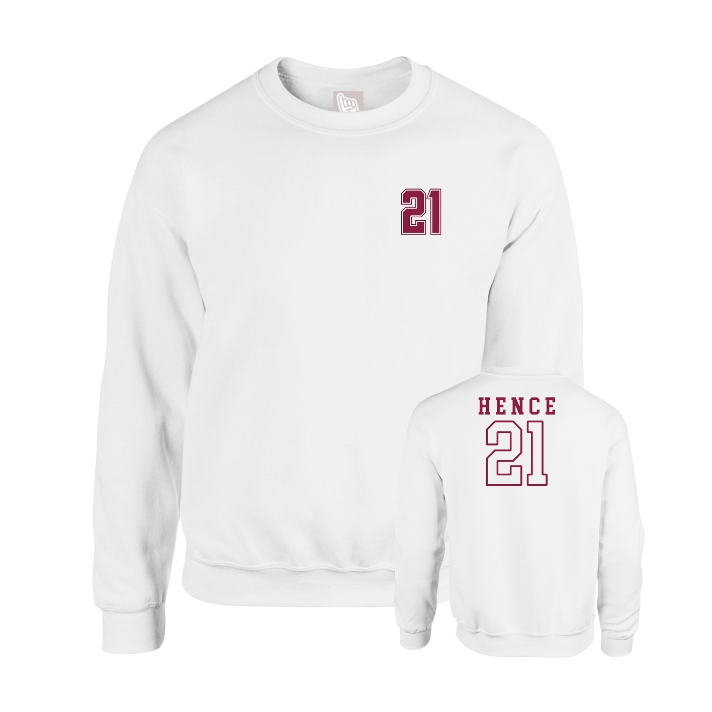 Fleece Crew — Chest Back in White