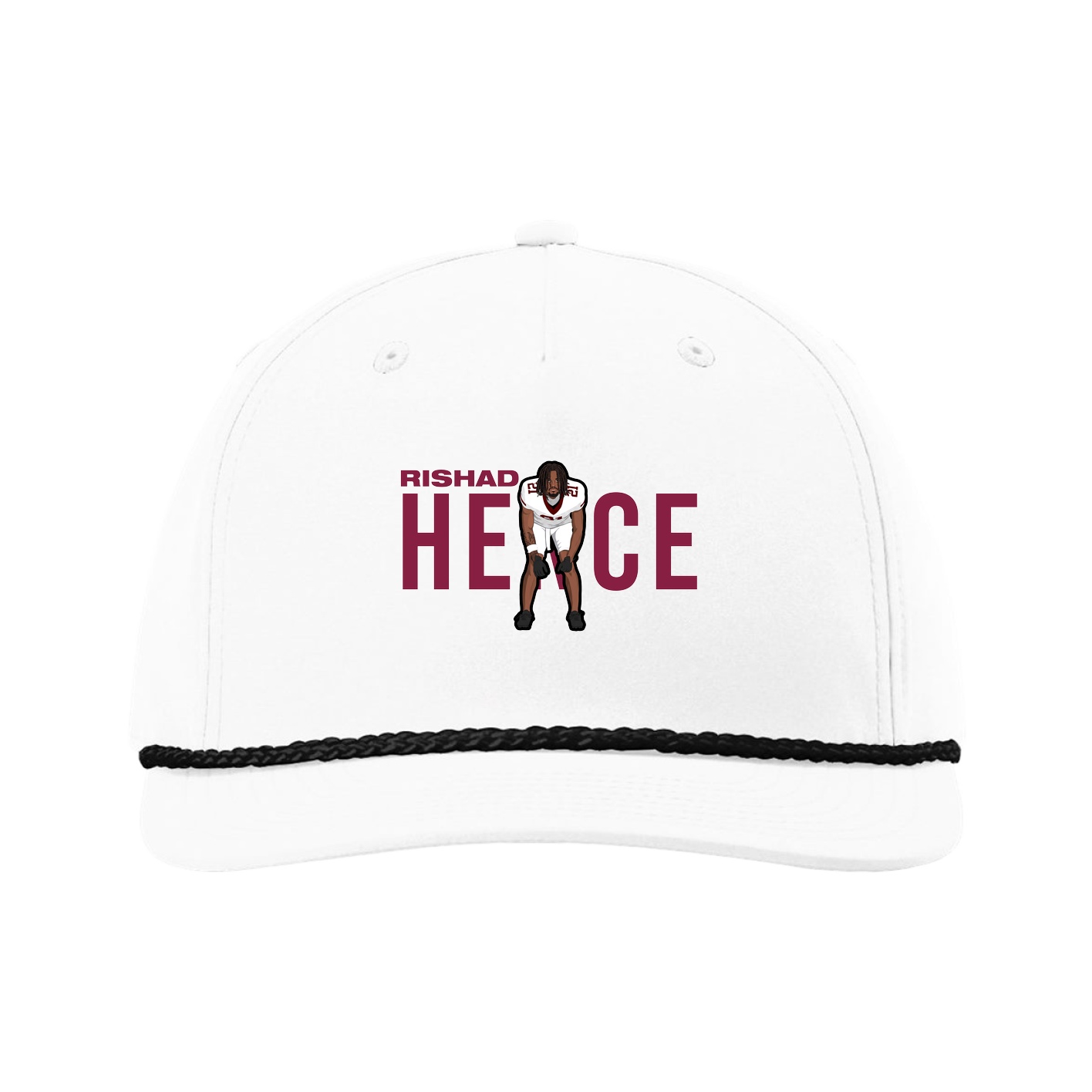 Five-Panel Classic Rope Cap — Player Name in White