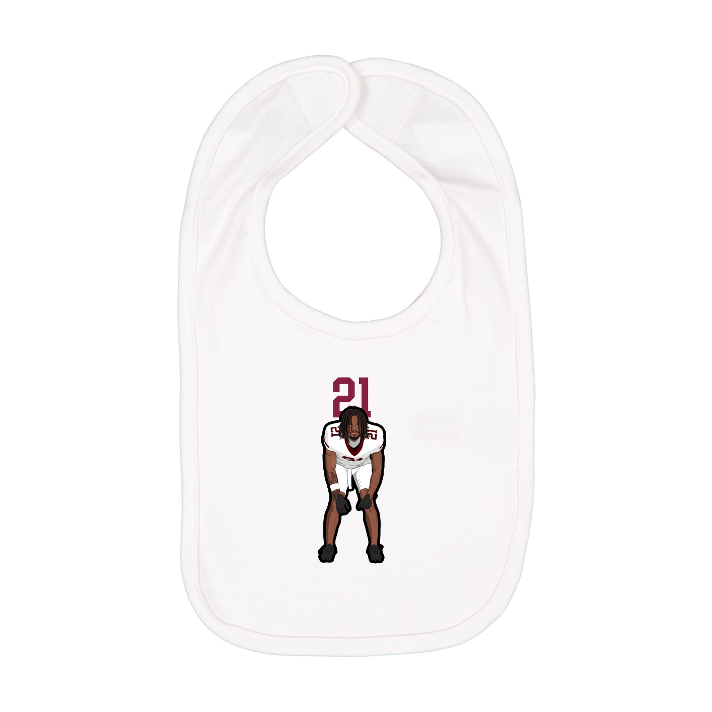 Infant Bib — Number Top in White