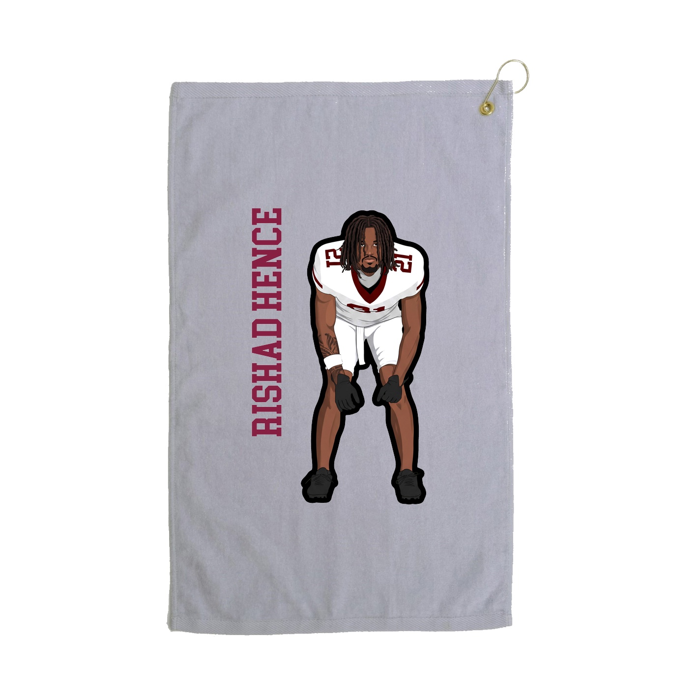 Golf Towel — Name Vertical in Grey