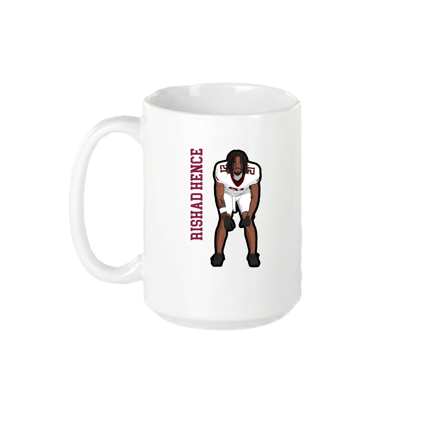 15oz Coffee Mug — Name Vertical in White
