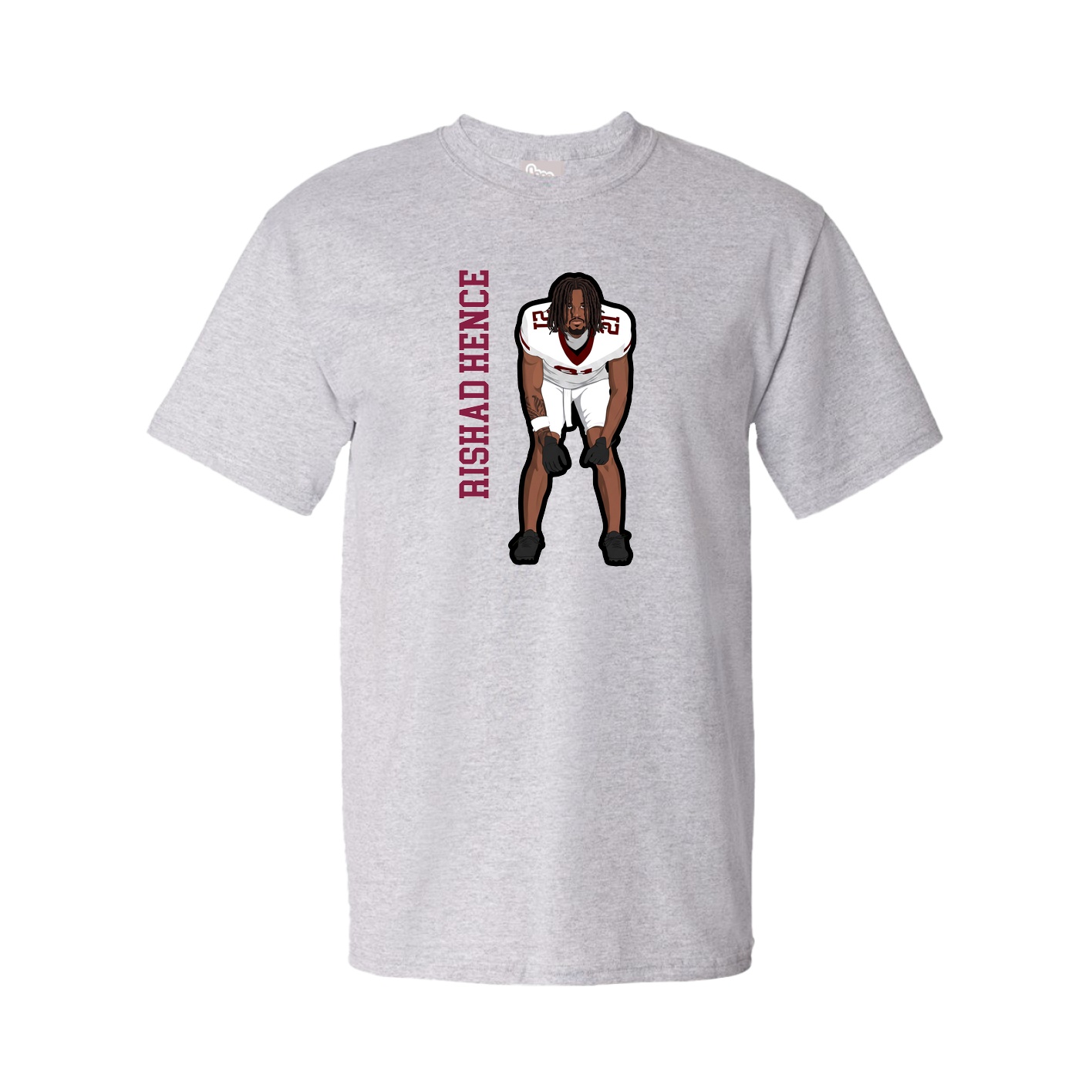 Youth Tee — Name Vertical in Grey
