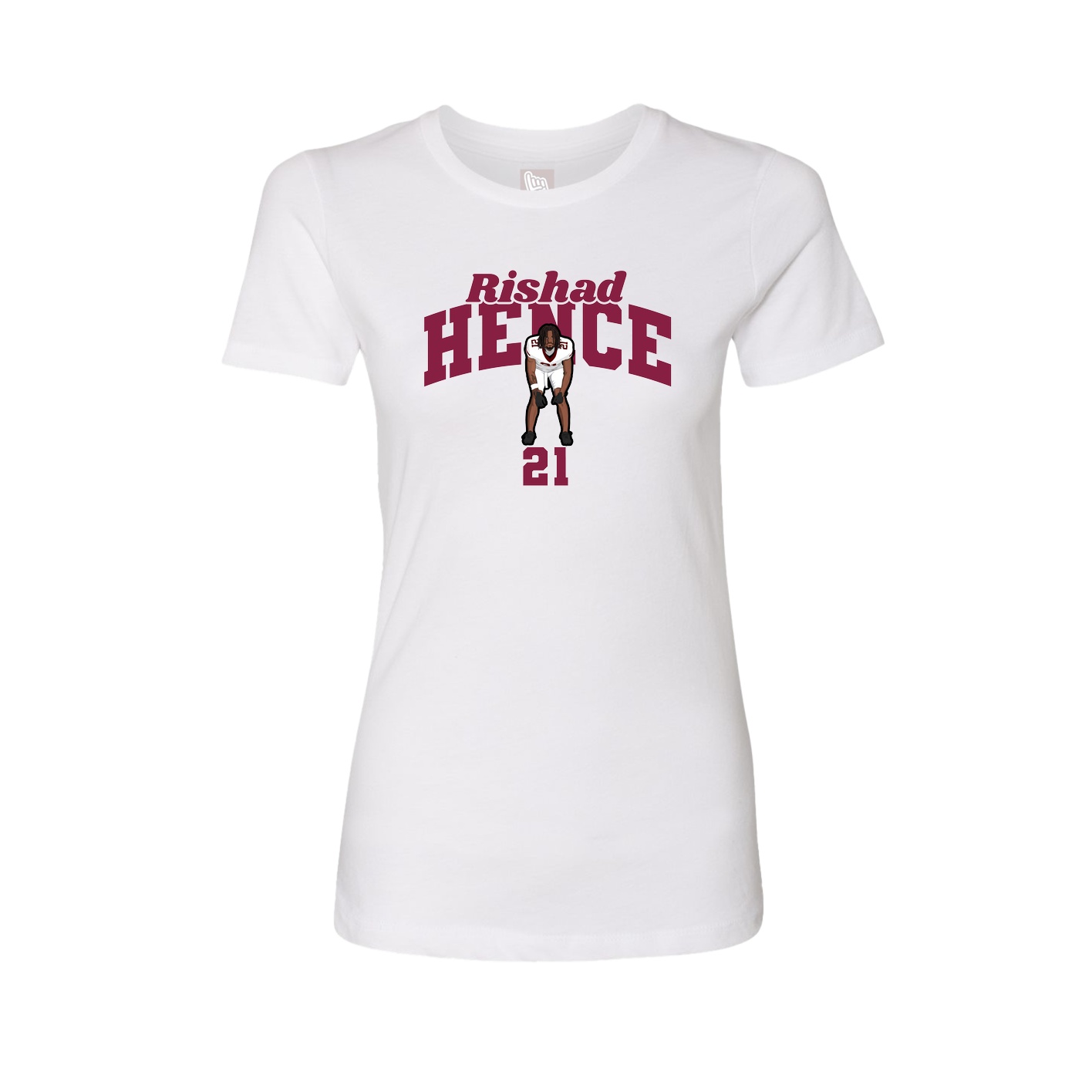 Fitted Women's Tee — Signature Arch in White