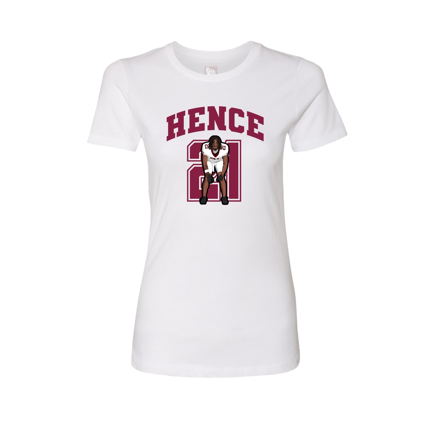Fitted Women's Tee — Number in White