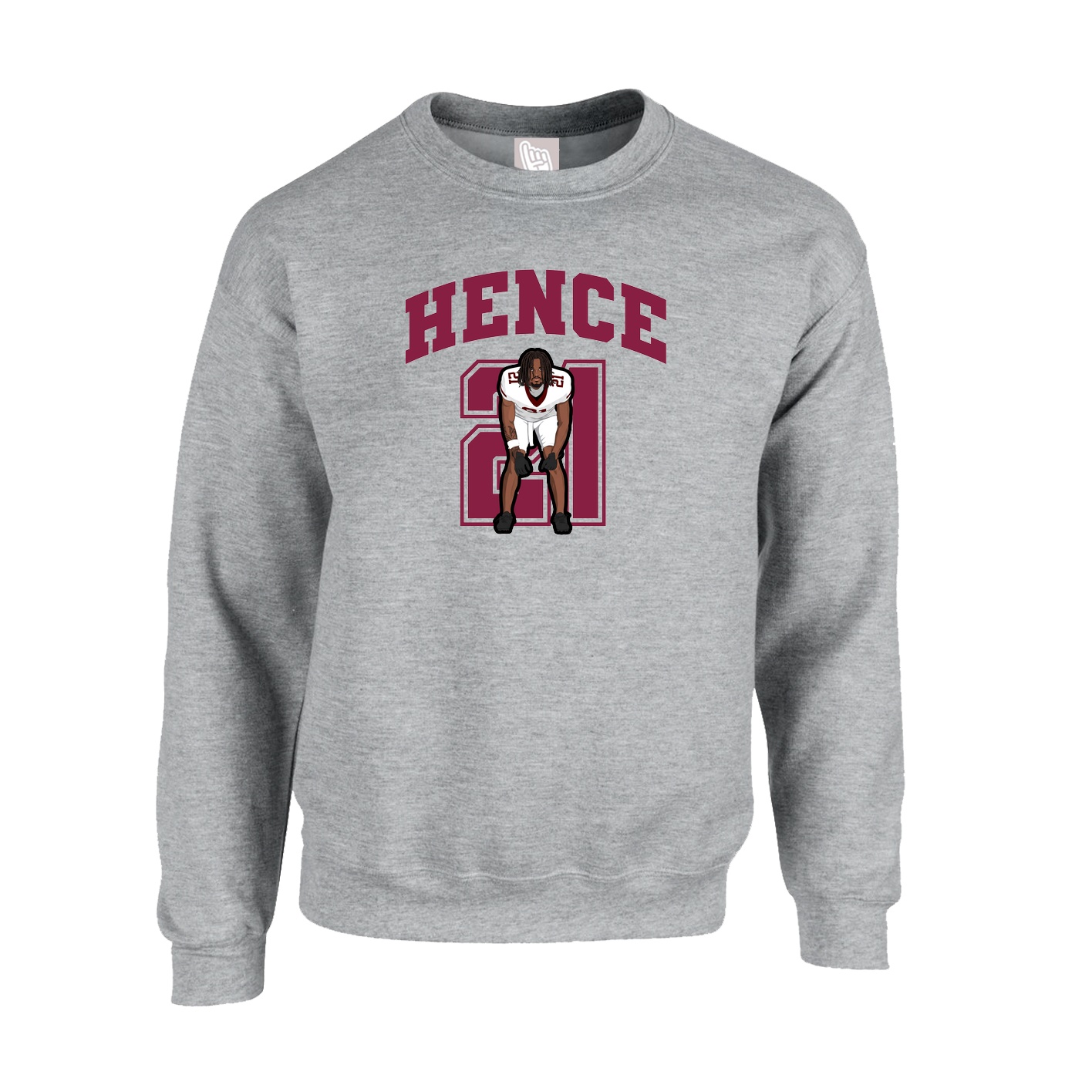 Fleece Crew — Number in Grey