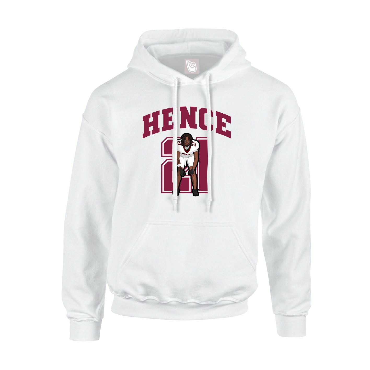 Youth Hoodie — Number in White