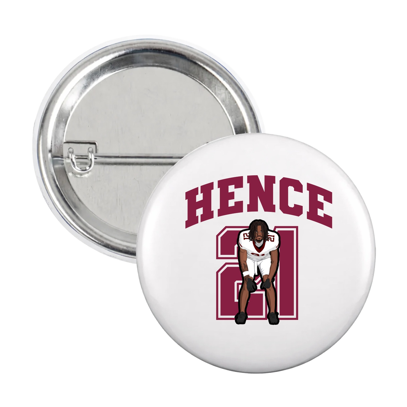 Game Day Button — Number in White