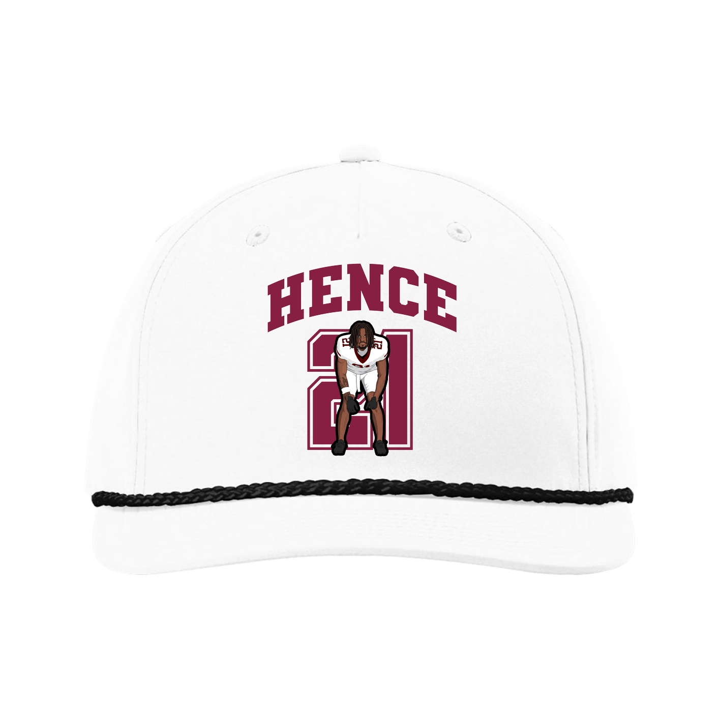 Five-Panel Classic Rope Cap — Number in White