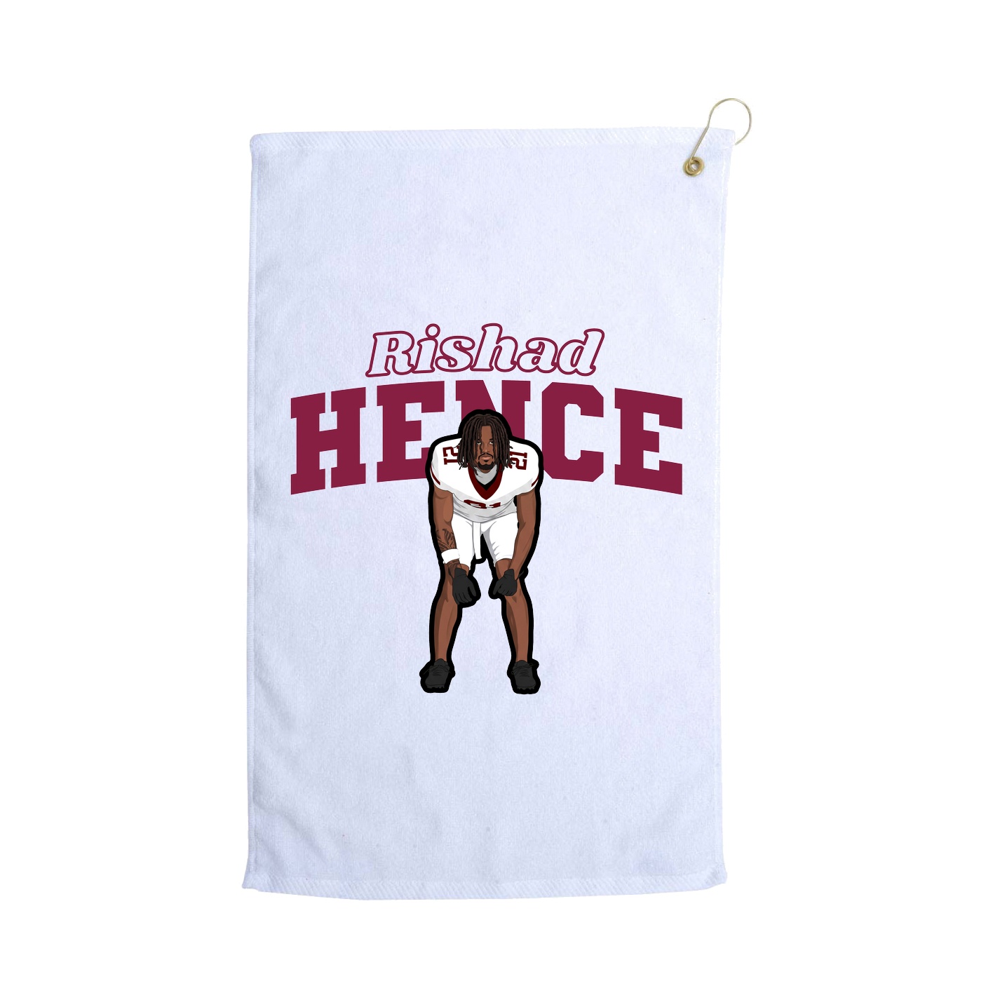 Golf Towel — Name Arch in White