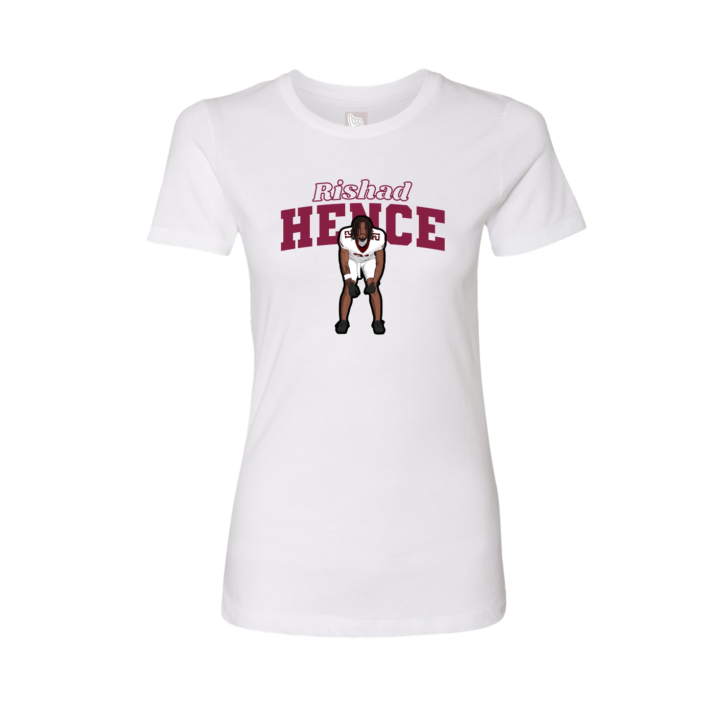 Fitted Women's Tee — Name Arch in White