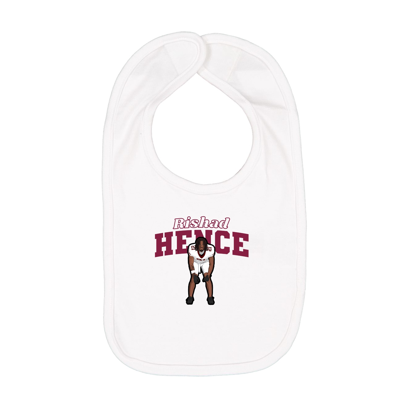 Infant Bib — Name Arch in White
