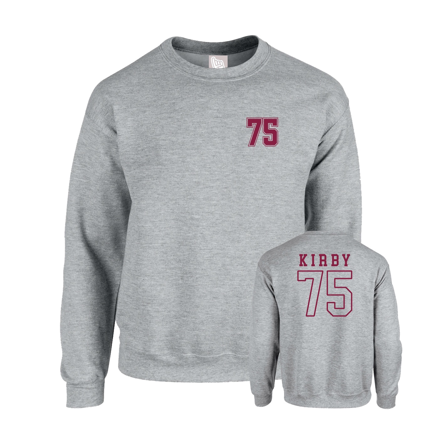 Fleece Crew — Chest Back in Grey