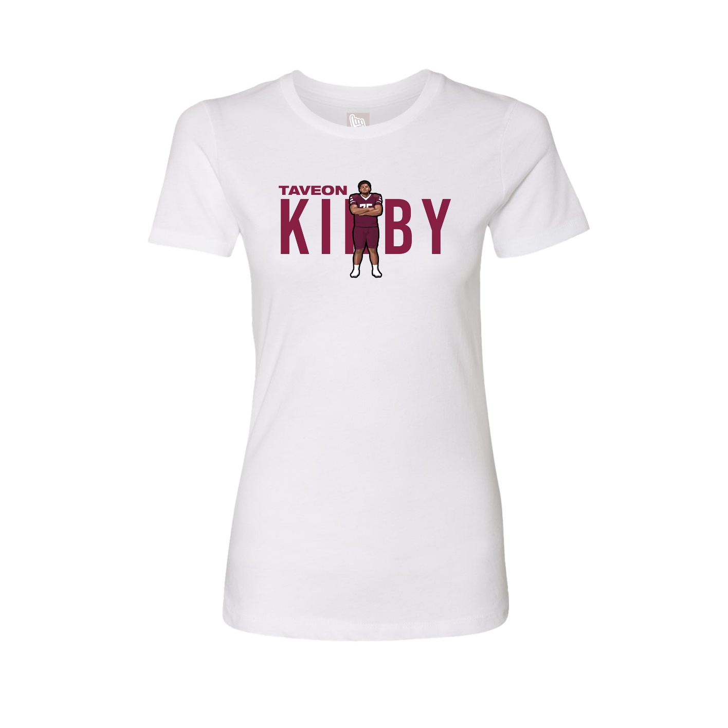 Fitted Women's Tee — Player Name in White
