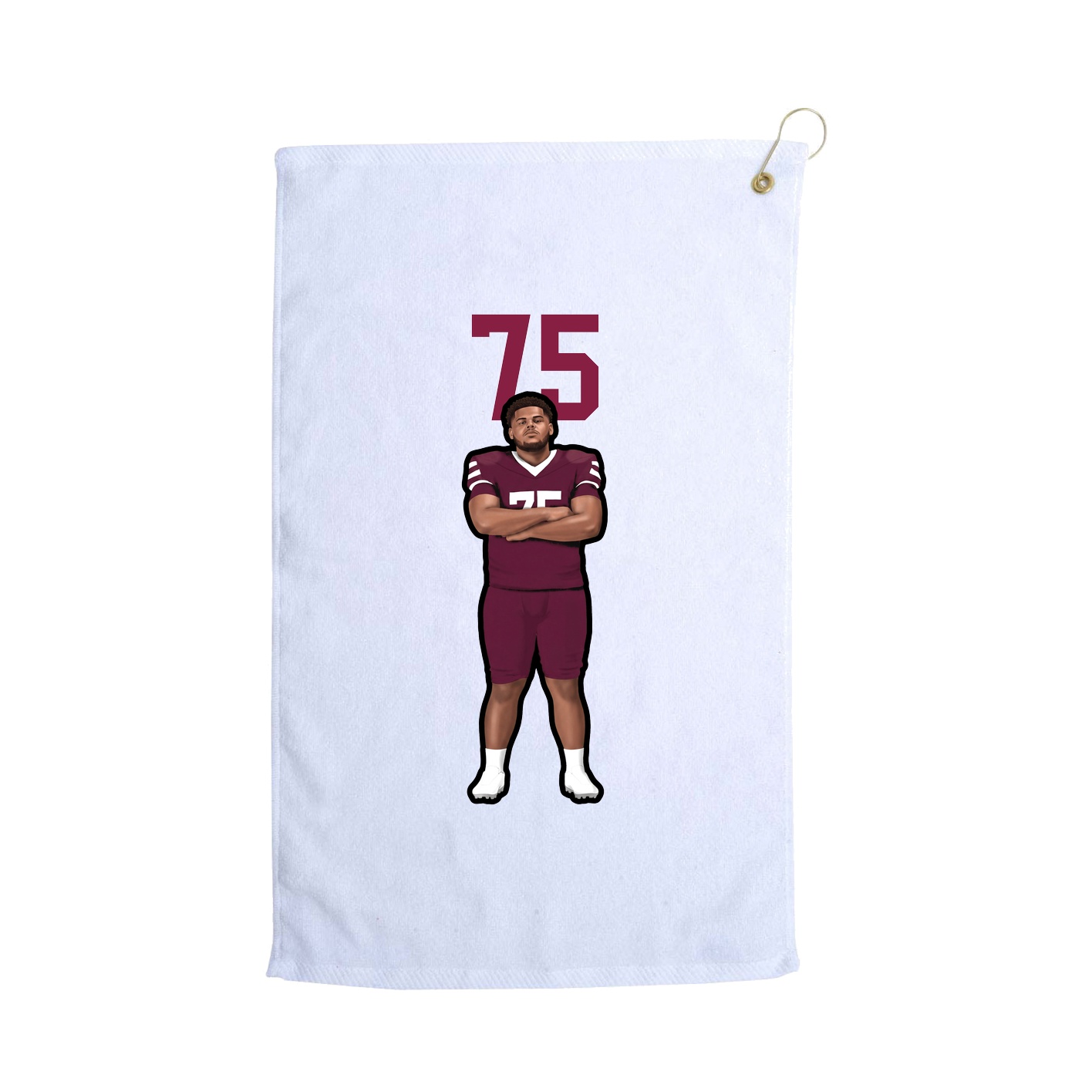 Golf Towel — Number Top in White