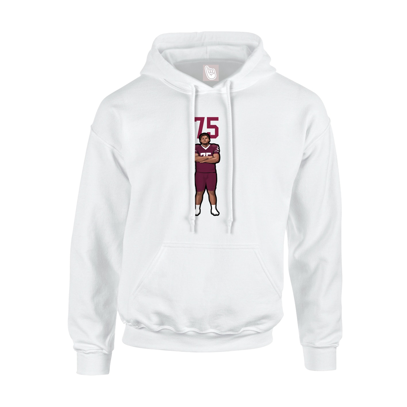 Youth Hoodie — Number Top in White