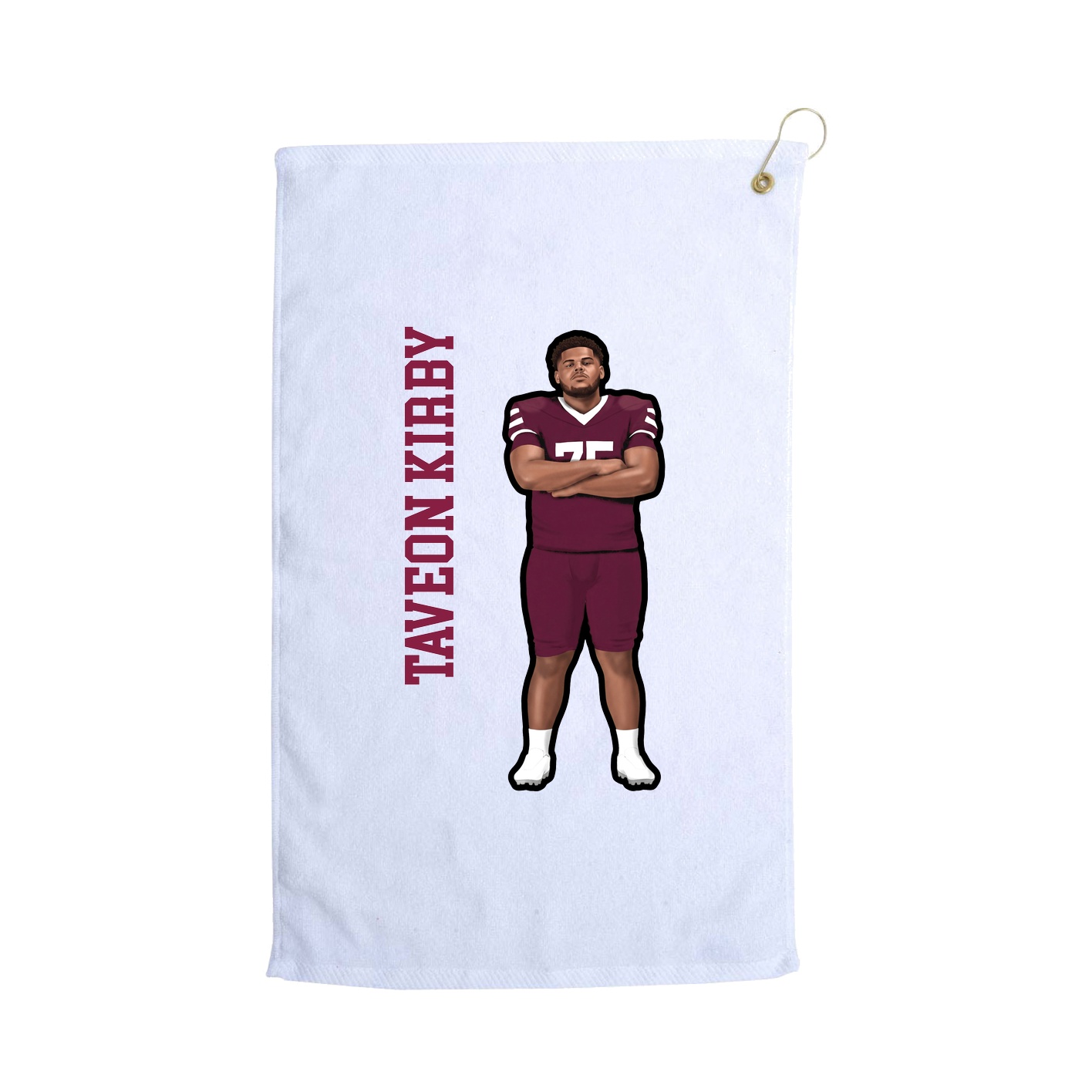 Golf Towel — Name Vertical in White