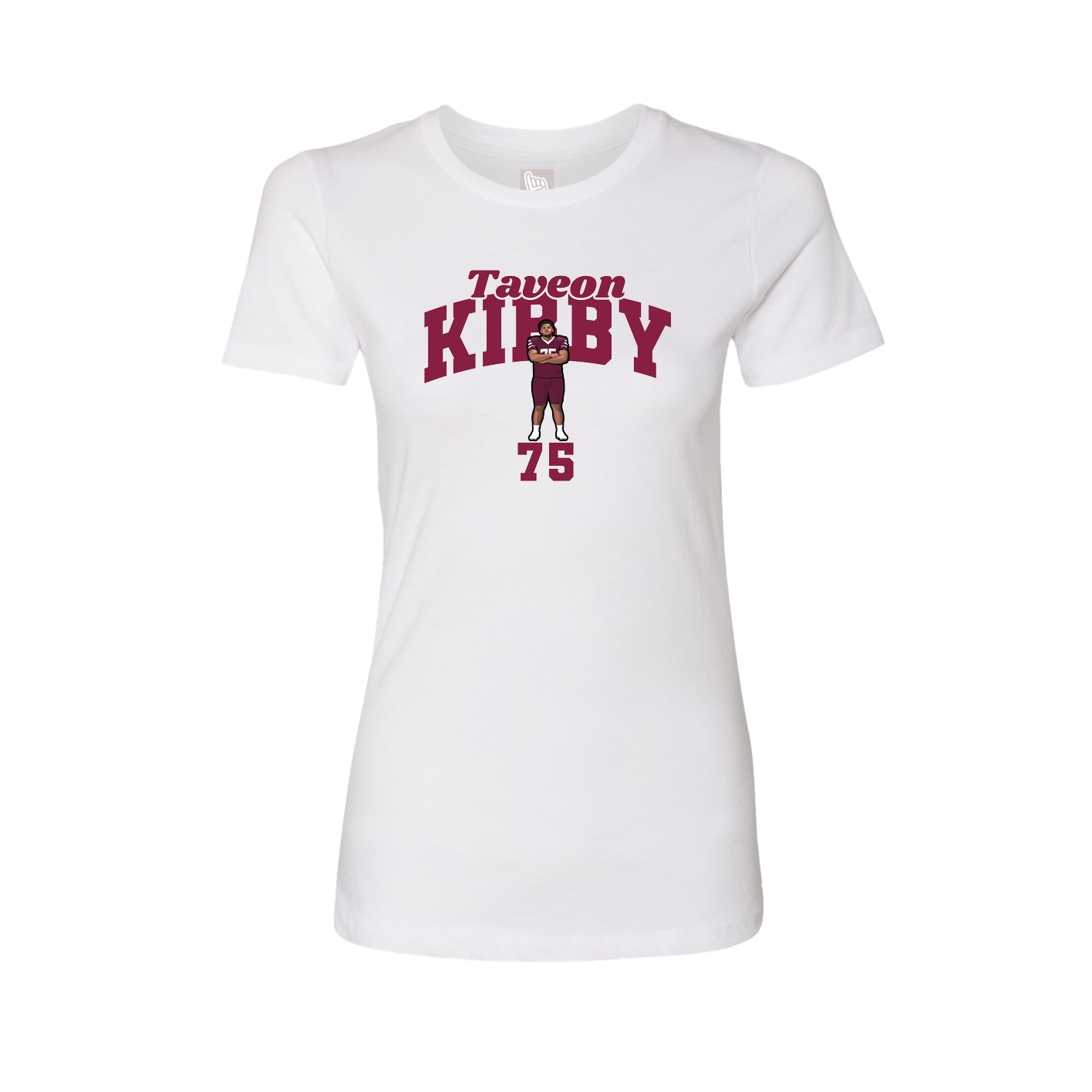 Fitted Women's Tee — Signature Arch in White