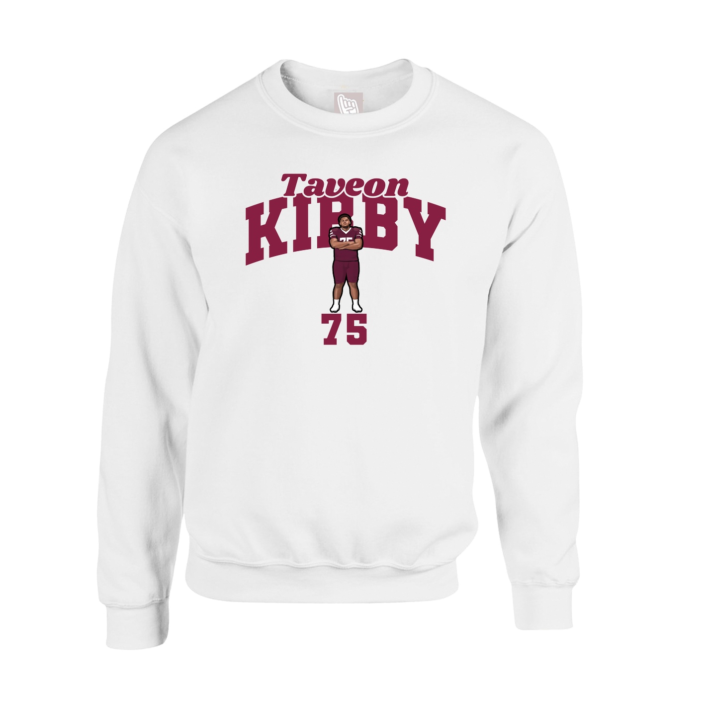 Fleece Crew — Signature Arch in White
