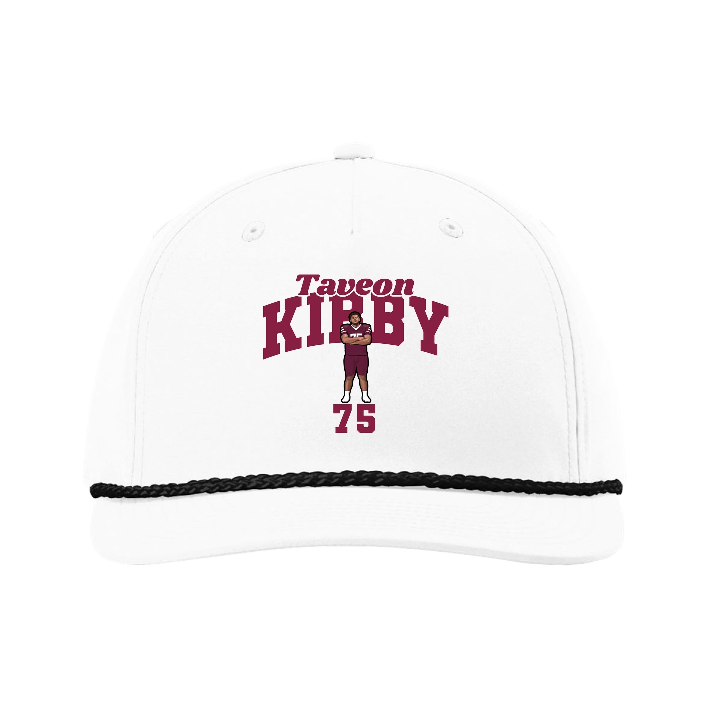 Five-Panel Classic Rope Cap — Signature Arch in White
