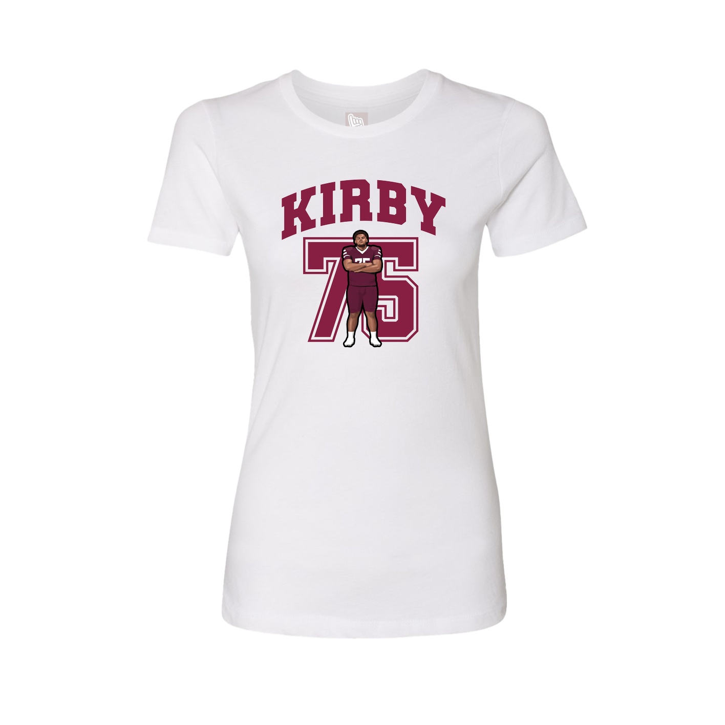 Fitted Women's Tee — Number in White