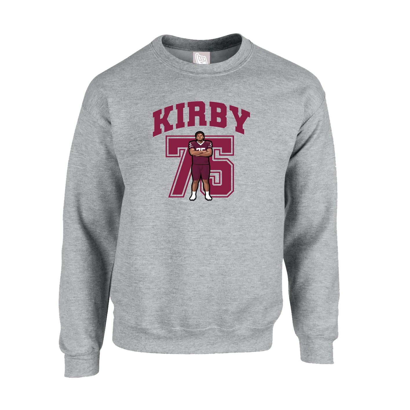 Fleece Crew — Number in Grey