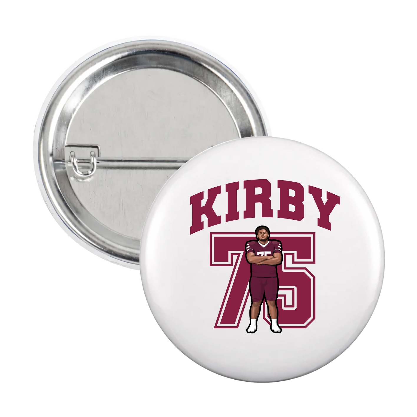 Game Day Button — Number in White