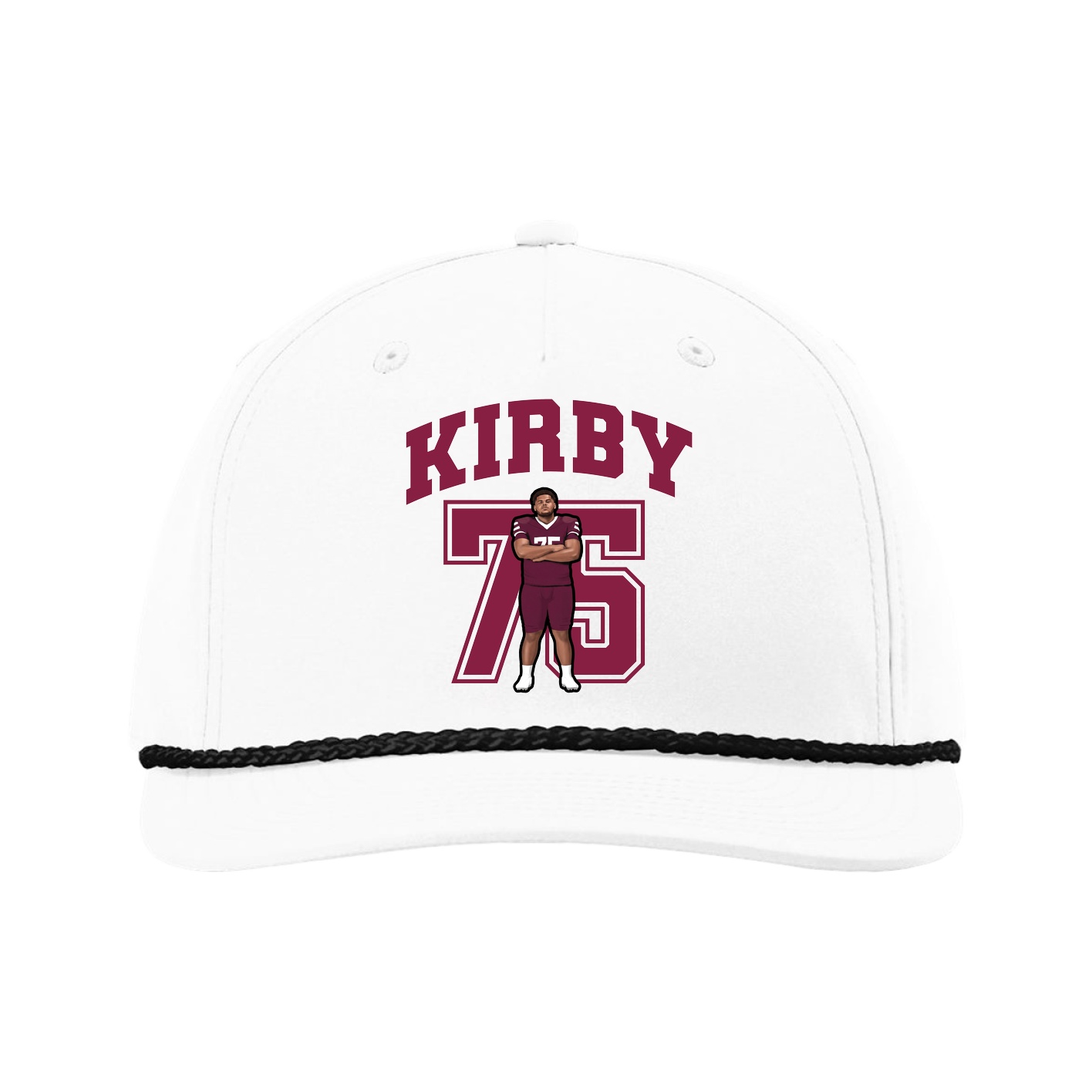 Five-Panel Classic Rope Cap — Number in White