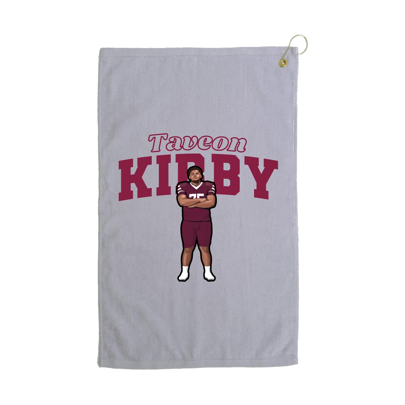 Golf Towel — Name Arch in Grey