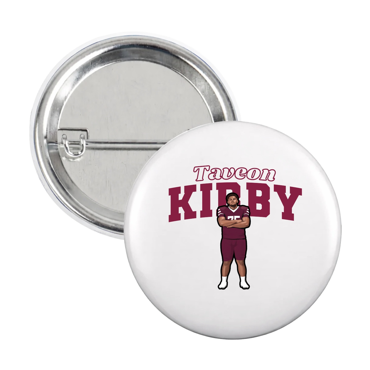 Game Day Button — Name Arch in White
