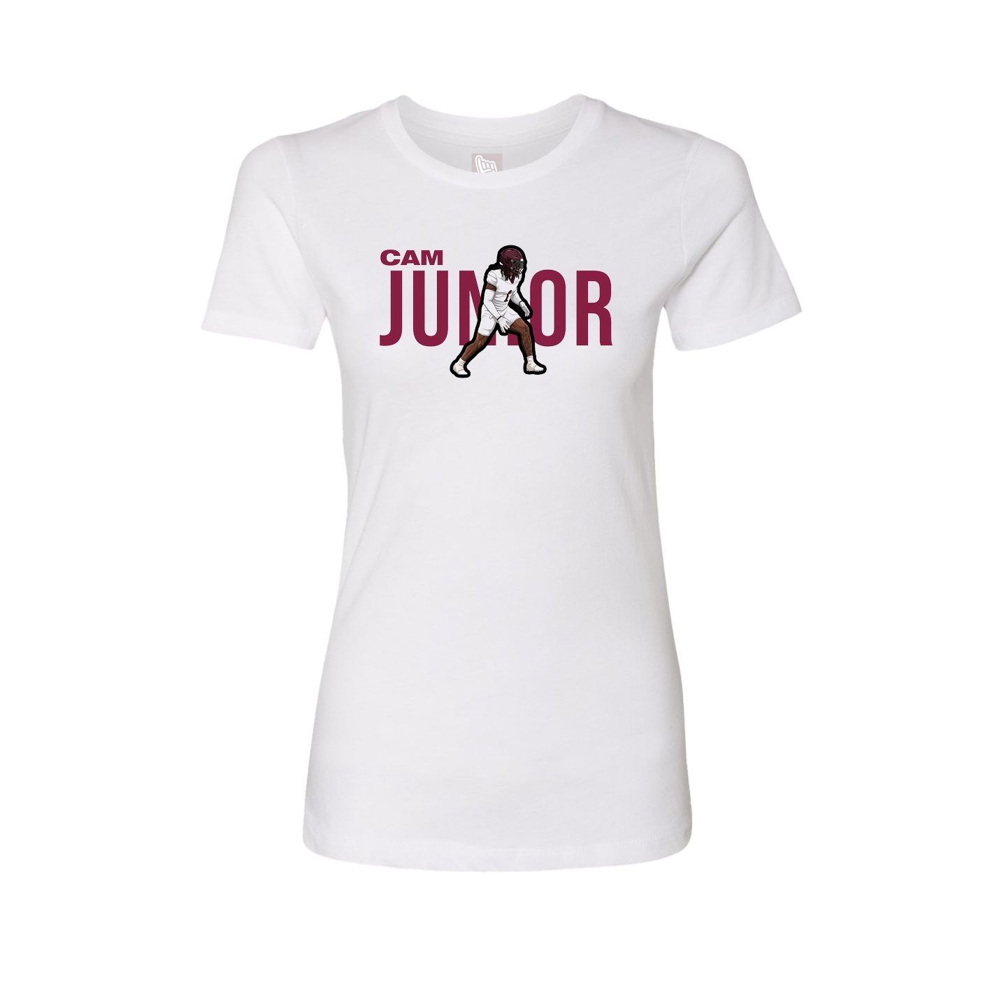 Fitted Women's Tee — Player Name in White