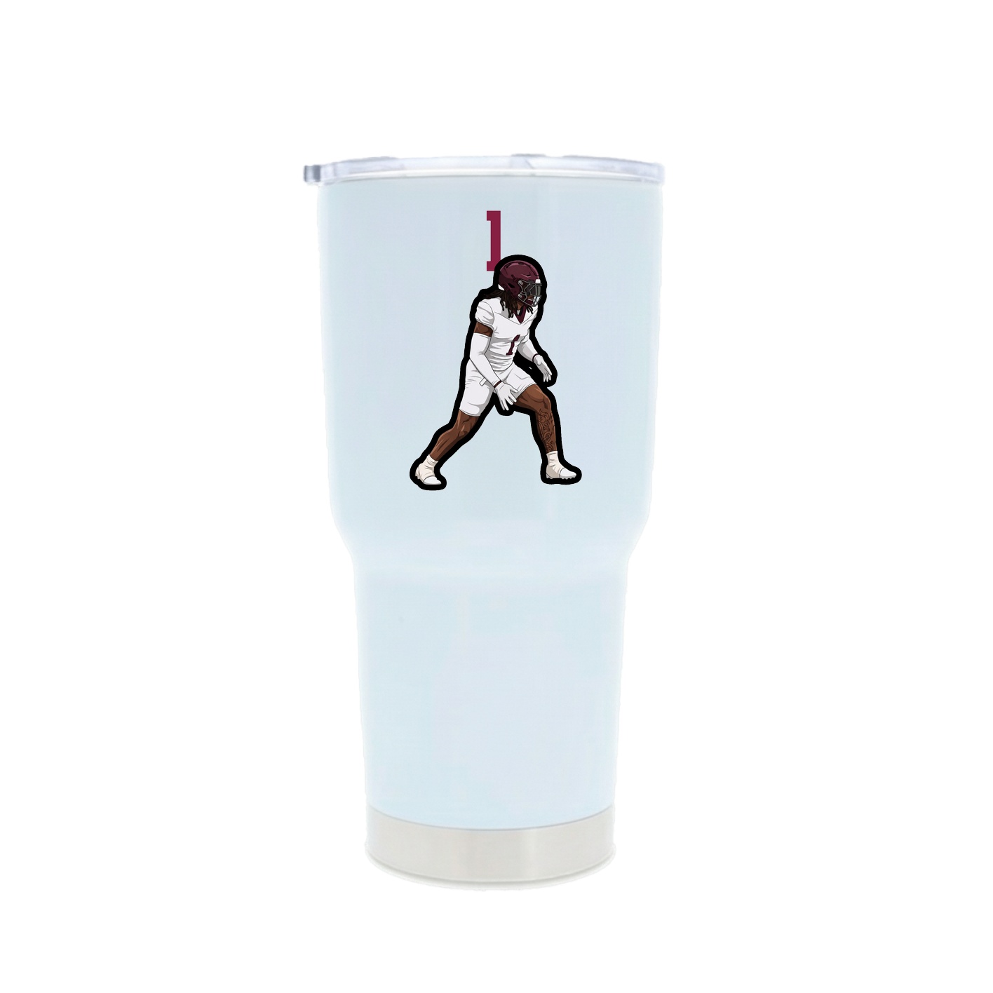 30oz Stainless Steel Tumbler — Number Top in White