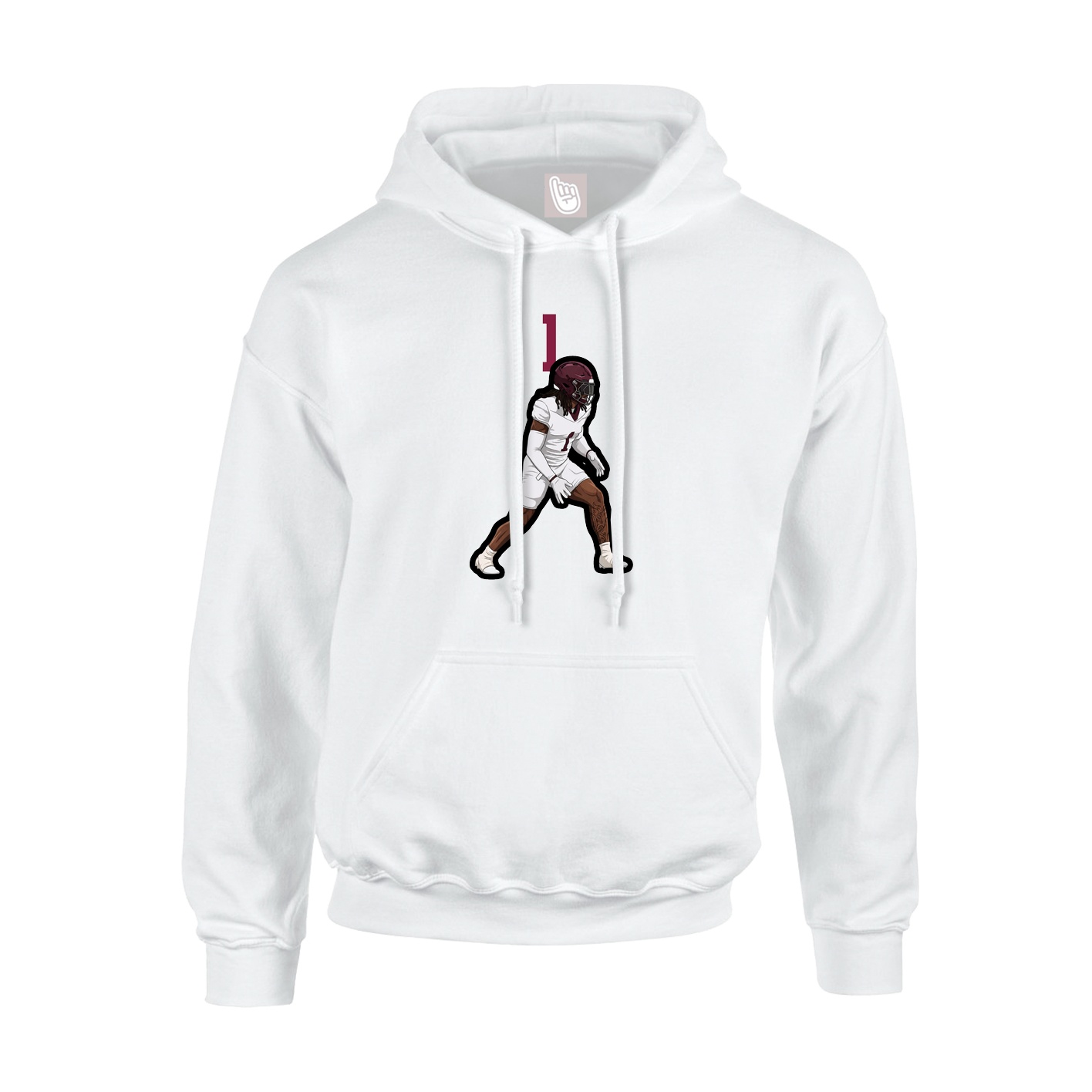 Hoodie — Number Top in White