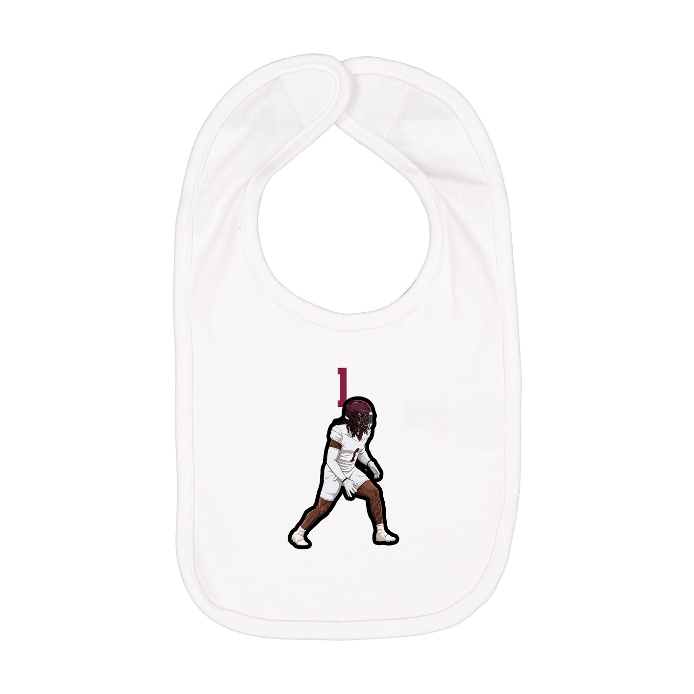 Infant Bib — Number Top in White