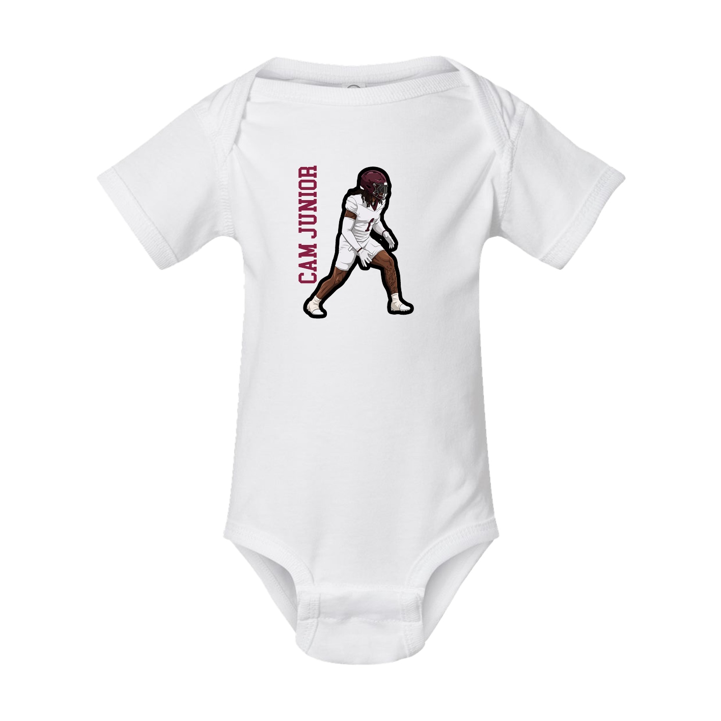 Baby Onesie — Name Vertical in White