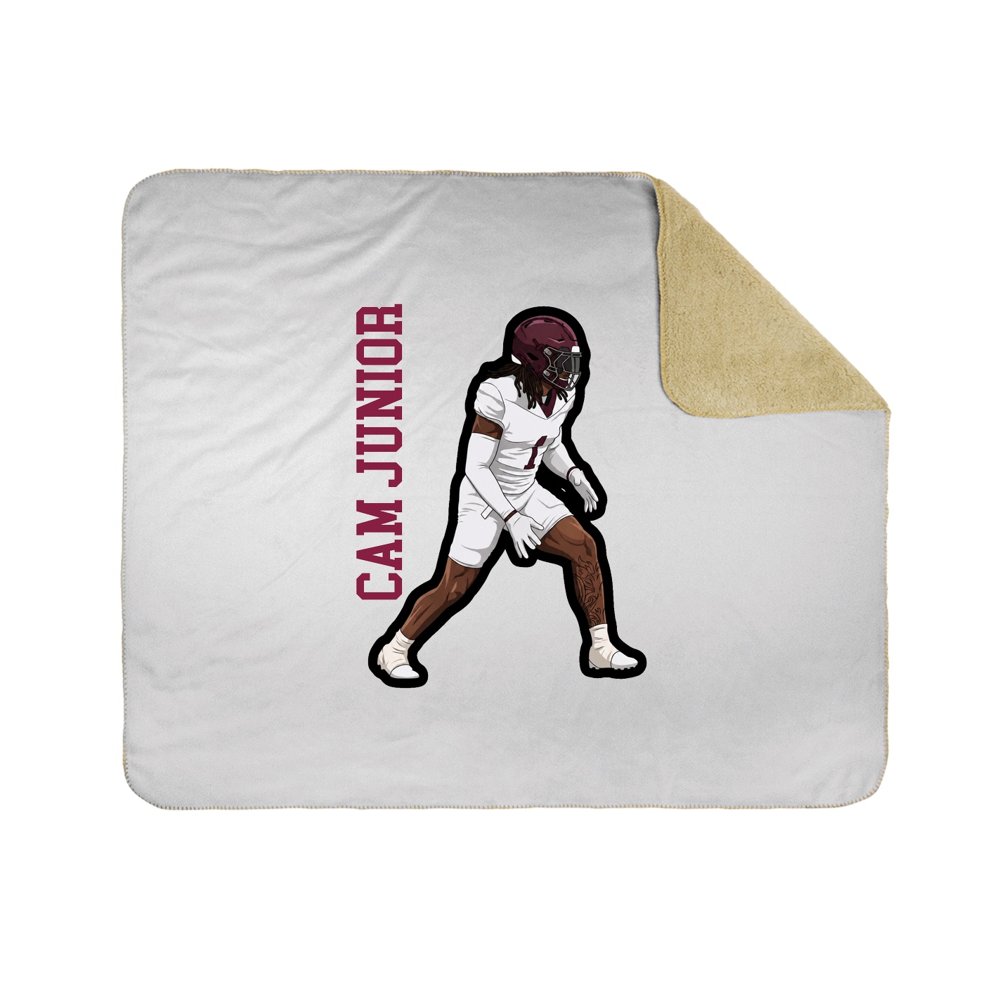 Throw Blanket — Name Vertical in White
