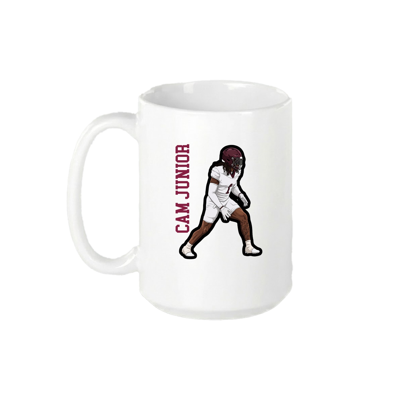 15oz Coffee Mug — Name Vertical in White