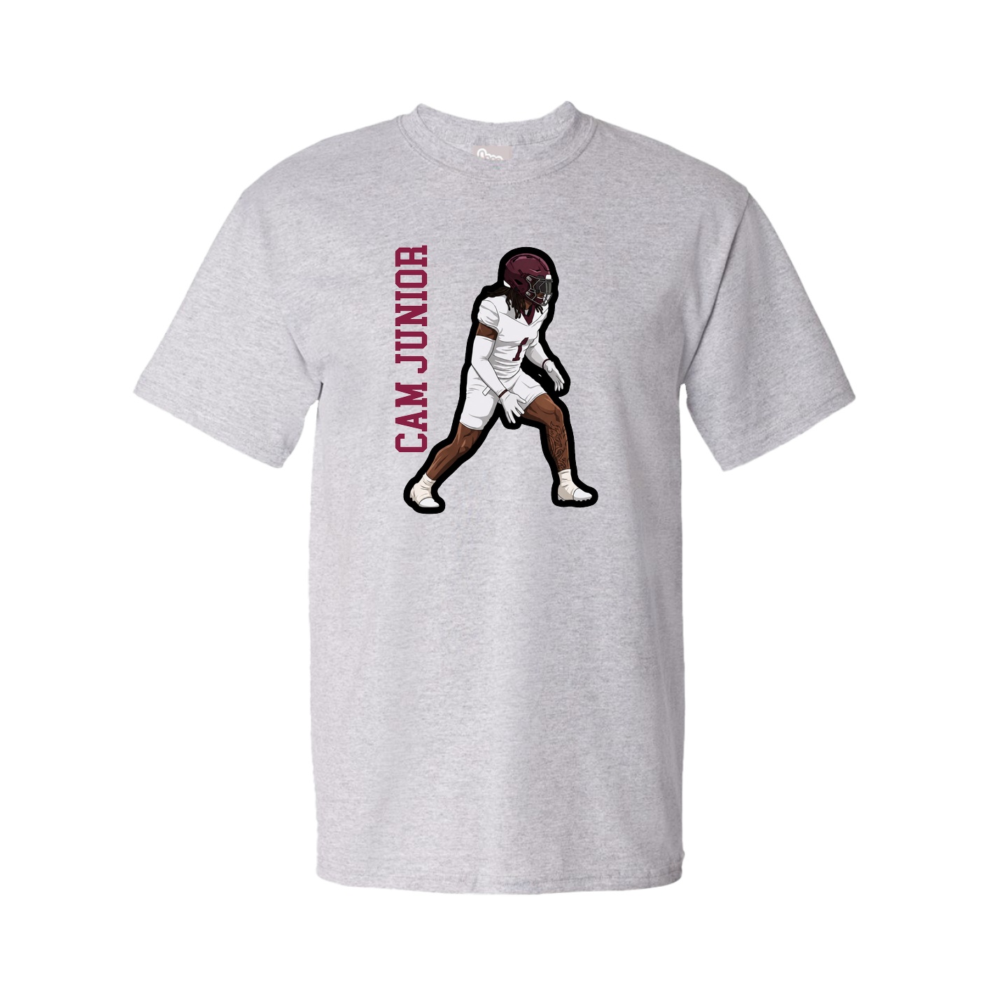 Tee — Name Vertical in Grey